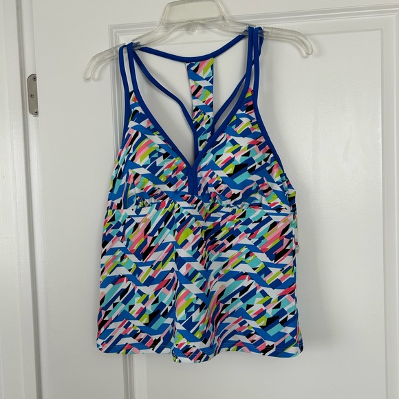 NWT Women’s Blue Printed Go Gossip Swim Tankini Top - Sz L - Picture 14 of 16